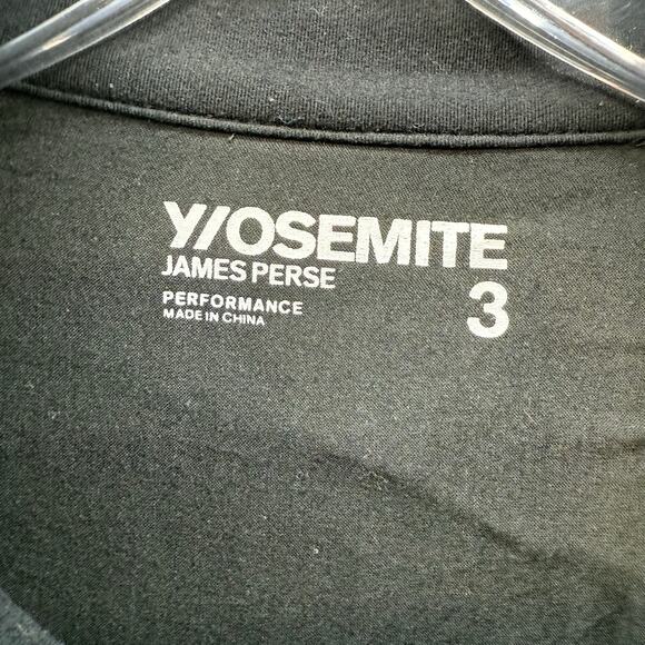 Y/osemite James Perse Performance Pullover Womens 3 (L) Black Half Zip Crop - Picture 5 of 11